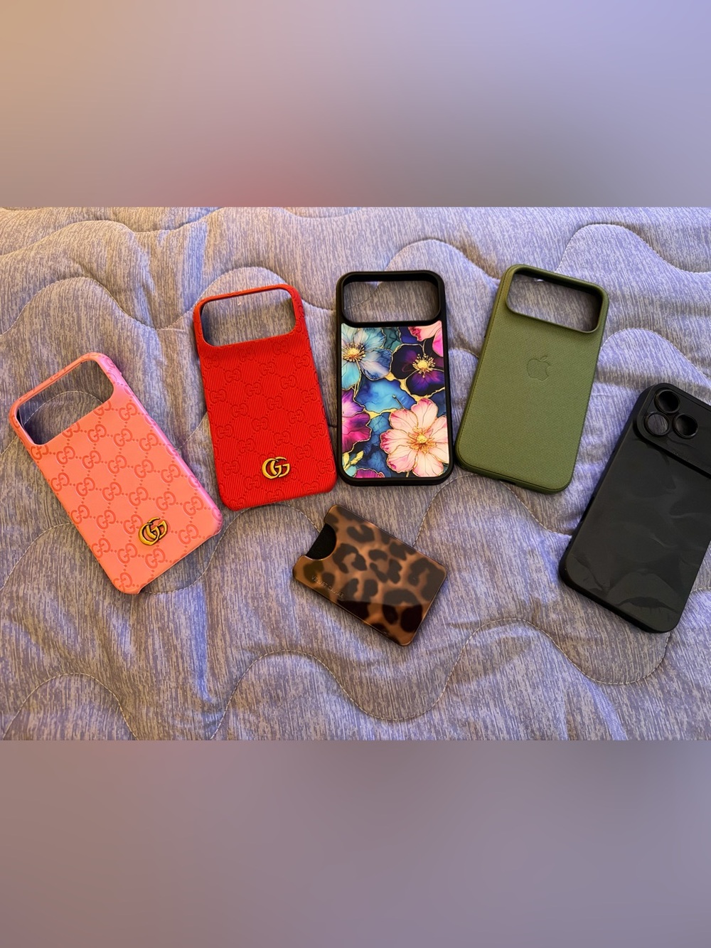 Gucci Red & Pink Logo Silicone iPhone Cases with Floral and Solid Cases